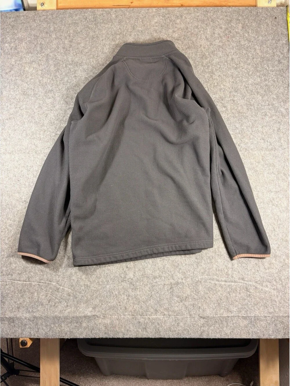 The North Face Men's 1/4 Zip Gray Grid Fleece Sweatshirt Size 2XL